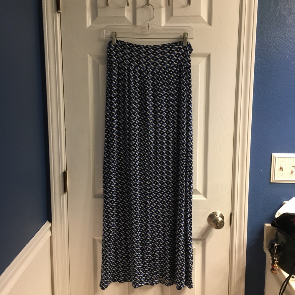 Papermoon Black/White/Blue Maxi Skirt